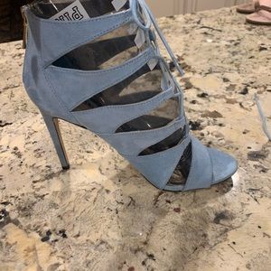 Baby blue high heel shoe